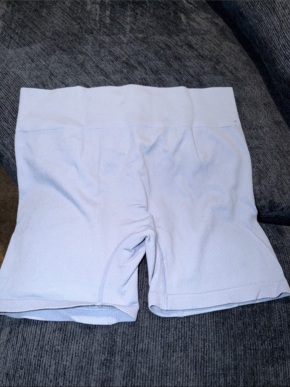 wild fable Pale Blue Ribbed High-Rise Bike Shorts